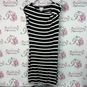 Calvin Klein dress stripes black white Monochrome Striped dress bodycon